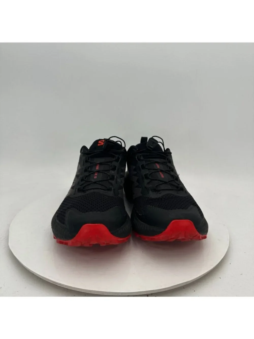 Salomon Sense Ride 5 Men Size 7 Black Red Drawstring Trail Running Shoes